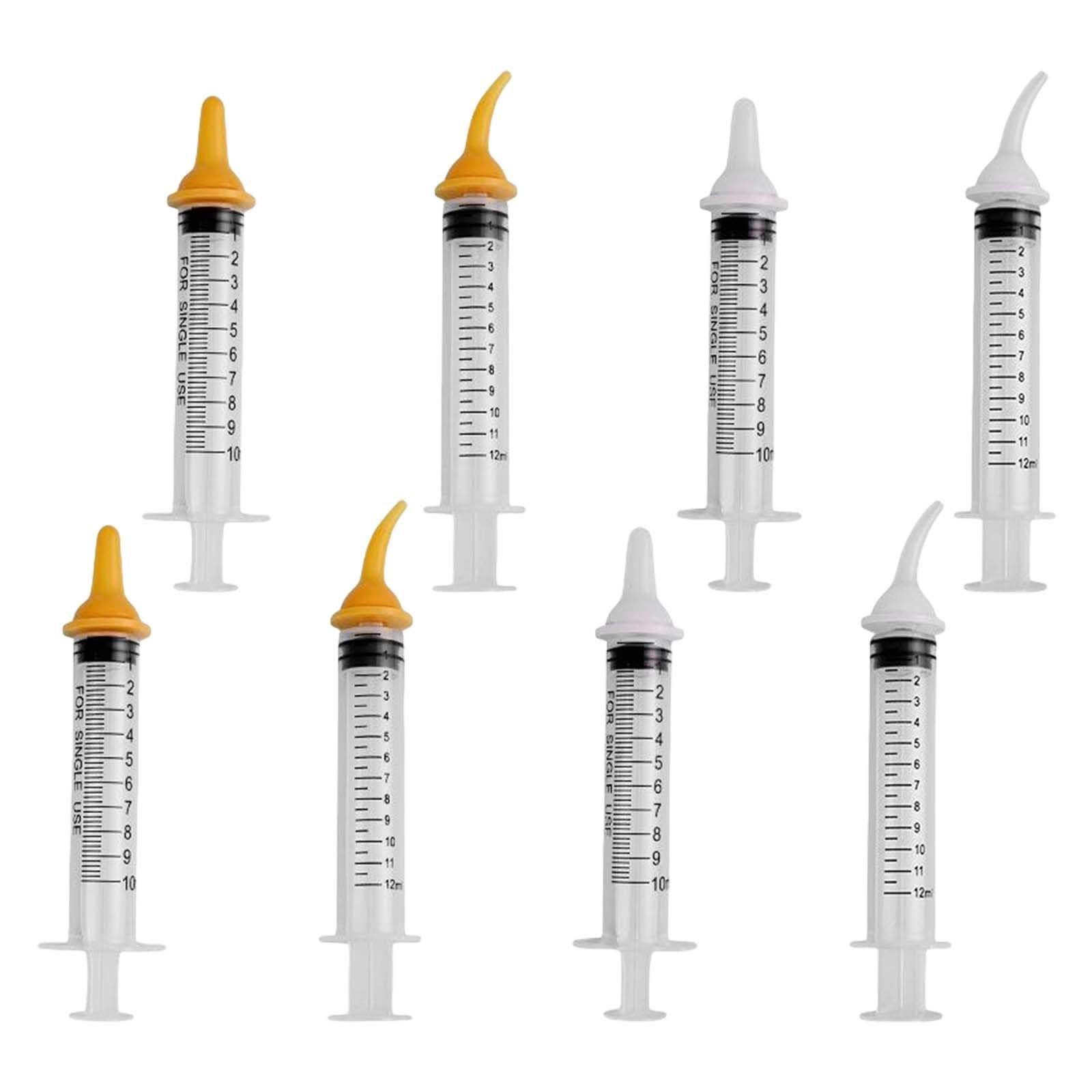 Pet Feeding Syringe with Nipple, Silicone Feeding Tools for Kitten Puppy Feeding Syringe for Newborn Cat Dog Small Animals Rabbits (10ml+12ml)