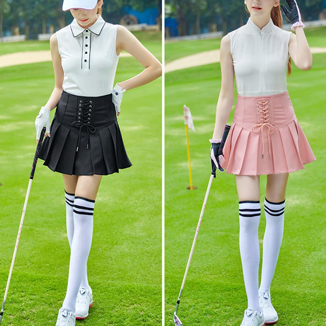 LANGWEI Faldas De Tenis Plisadas para Mujer Faldas Pantalón De Golf De Talle Alto con Pantalones Cortos con Forro