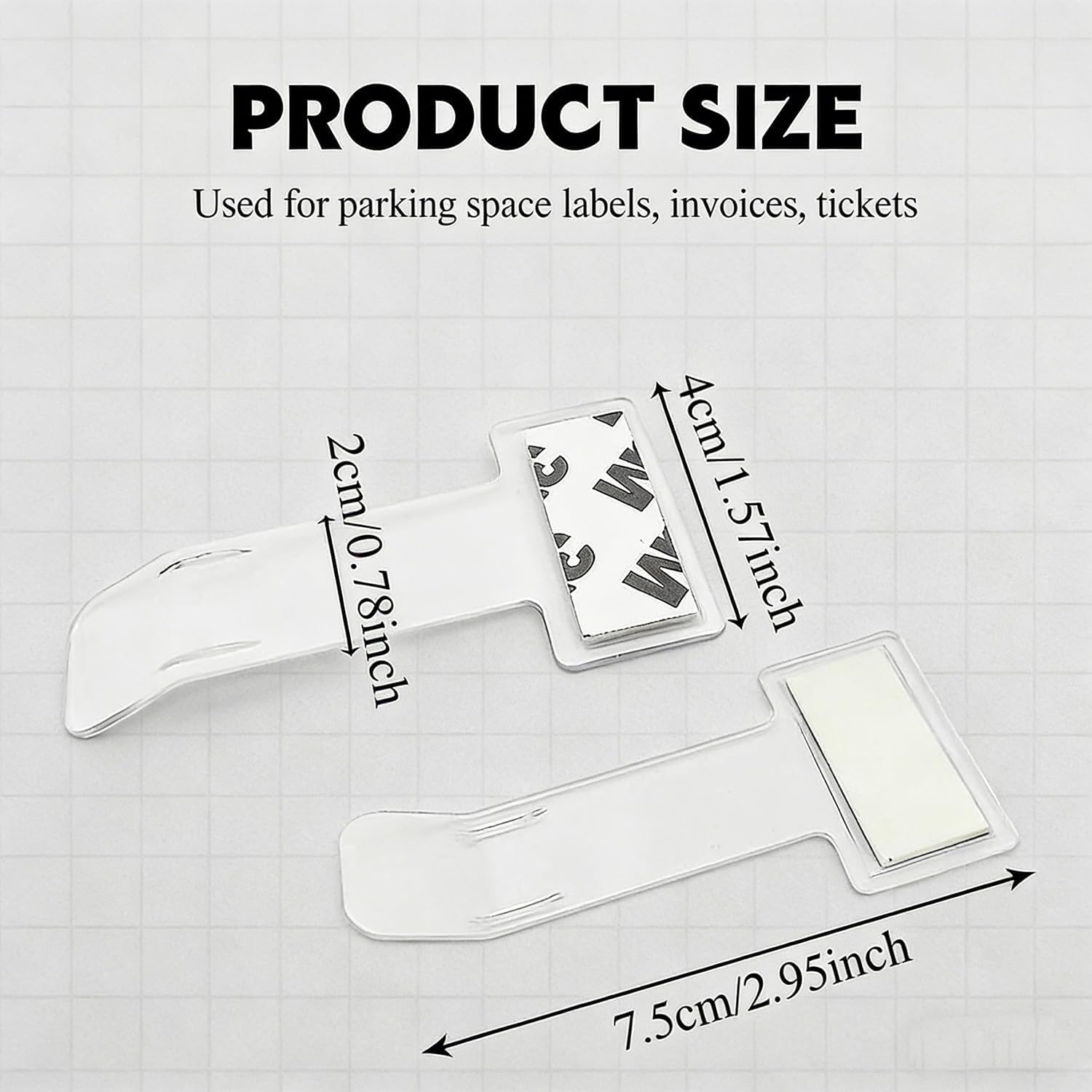 10 clips transparentes para soporte de coche, autoadhesivo, para permiso de estacionamiento y soporte de boletos para parabrisas de coche, furgoneta, clip de plástico para parabrisas