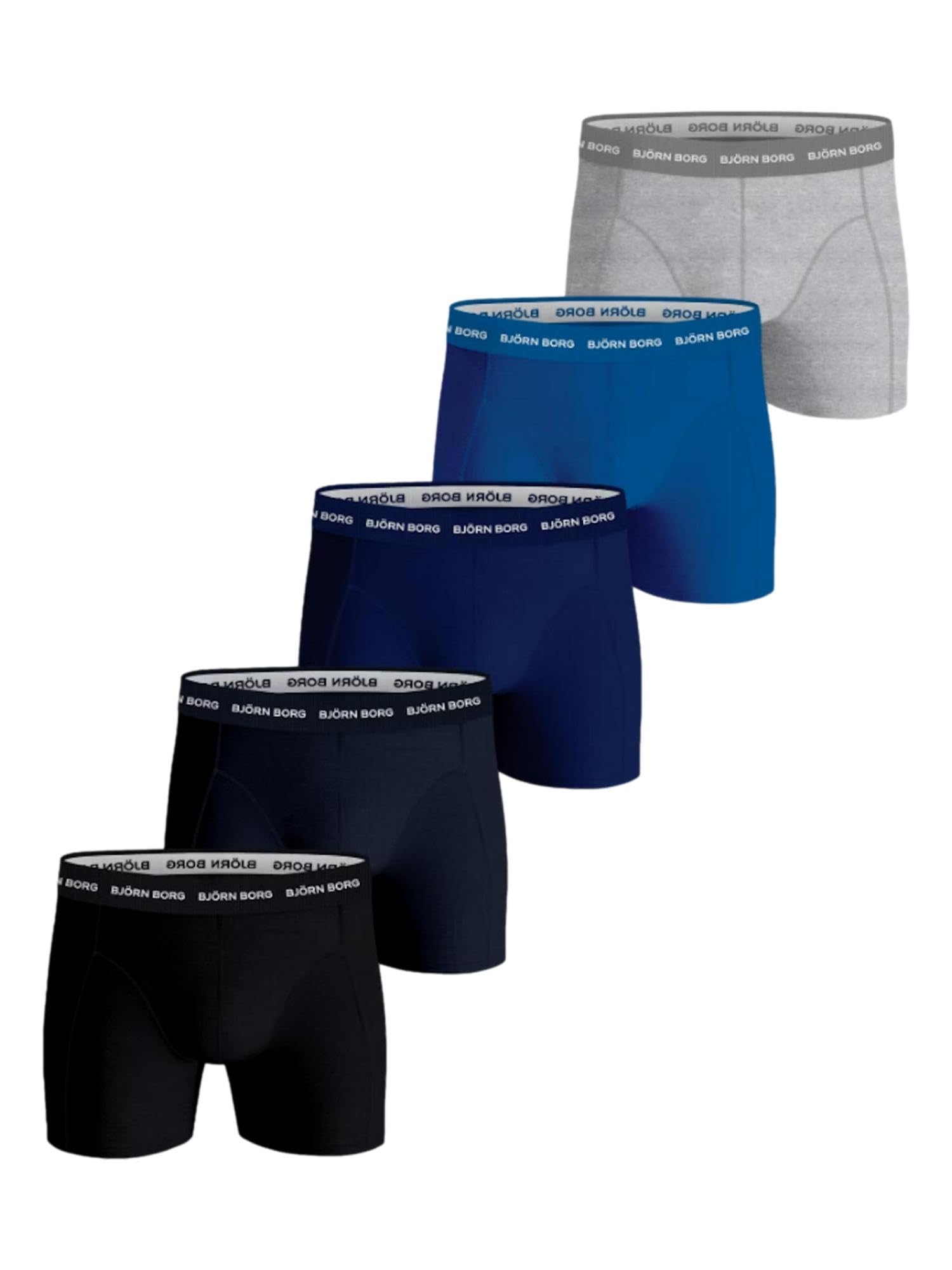 Björn Borg Men's Cotton Stretch Boxer Shorts, Pack of 5, Multipack 2 (10004234_mp002), S