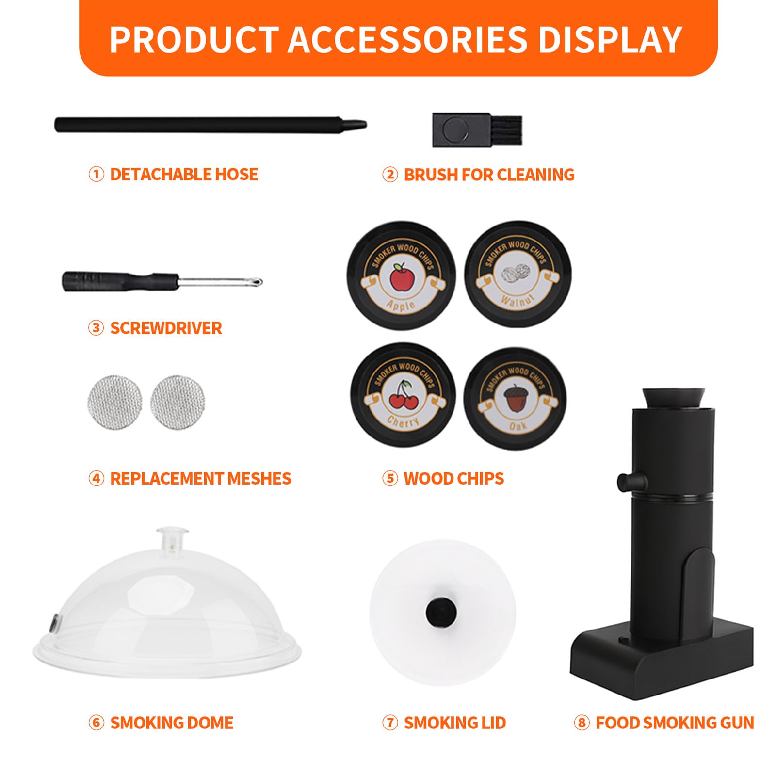 Affumicatore portatile a freddo con 4 tipi di trucioli di legno, affumicatore da cucina per sous vide carne, salmone, cocktail, formaggio, barbecue, ideale per feste in giardino