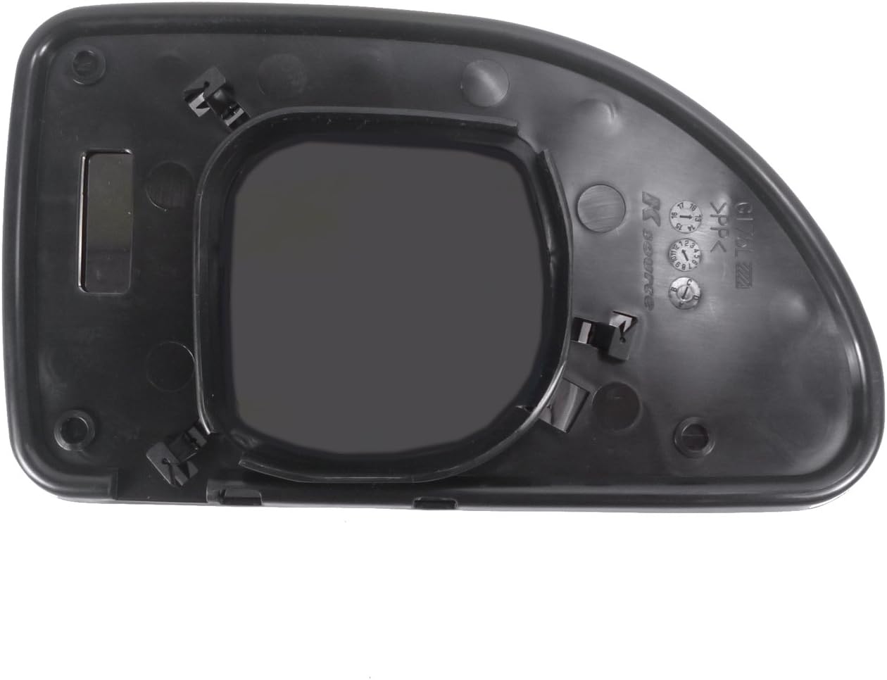 Driver Side Non-heated Mirror Glass w/backing plate, Chevrolet Equinox, Torrent, Saturn Vue, Vue Hybrid, 5" x 8 1/4" x 9 1/16"