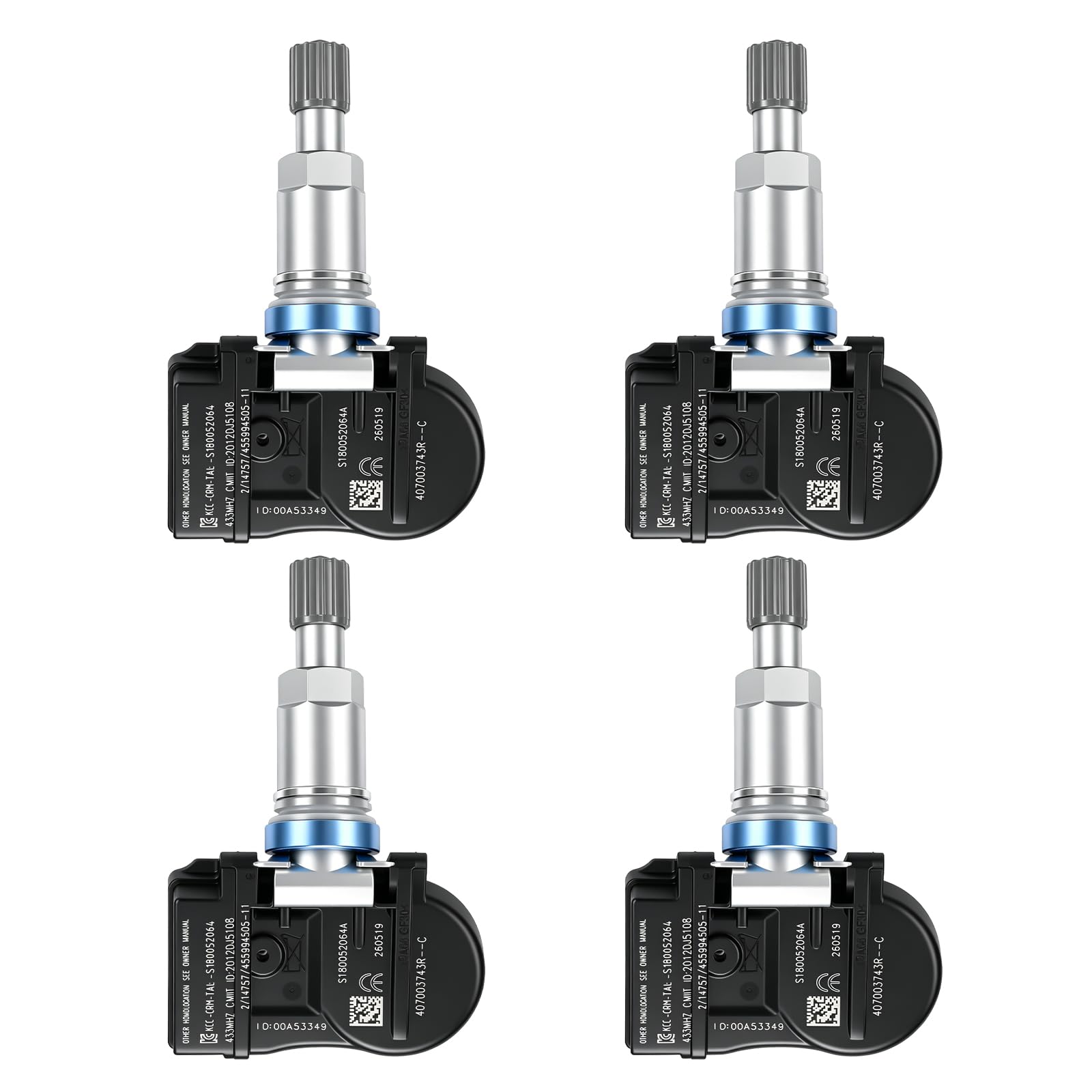Sensor de Presión de Neumáticos Compatible con R-enault Megane 3 Scenic 3 Fluence RDKS TPMS Compatible con Laguna 3 Grandtour 407003743R 407000435R - 4 Piezas
