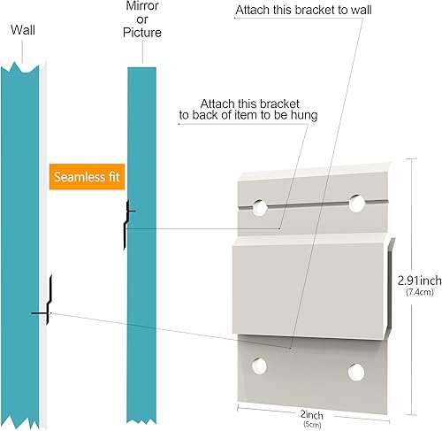 Miniatura 5 de 6 clips en Z de 2 pulgadas para colgar cuadros franceses antideslizantes, clips en Z para colgar fotos, colgador de fotos con tacos franceses,