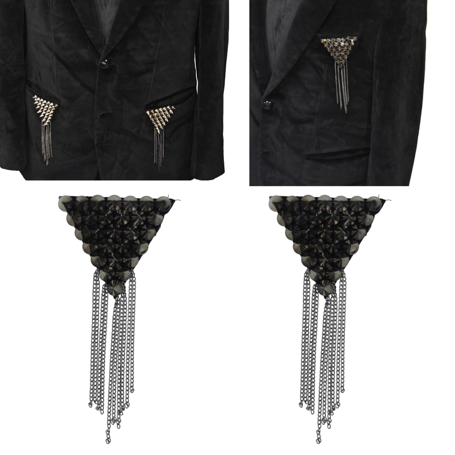 Ani accessories Tassel Epaulets Antique Silver Stud Epaulets Shoulder Embellishment for Girls and Mens (Set of 1) (B0CPC25X8W) Amazon Price History, Amazon Price Tracker