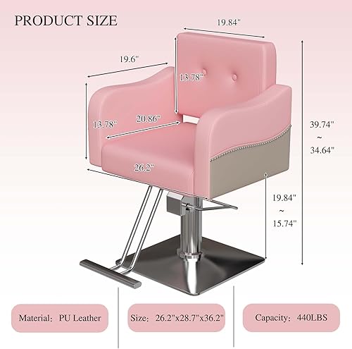 Miniatura 3 de Silla de peluquería, silla de peluquería para estilista, silla de peluquería giratoria de 360 grados, silla de bomba hidráulica de alta resistencia