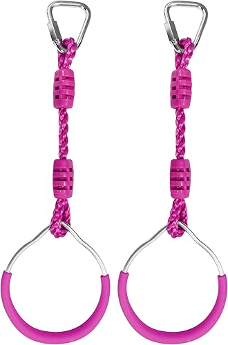 Anillos de gimnasia para colgar, anillos de obstáculos de barras de mono ninja, anillo de escalada de línea floja para gimnasio de la selva, para