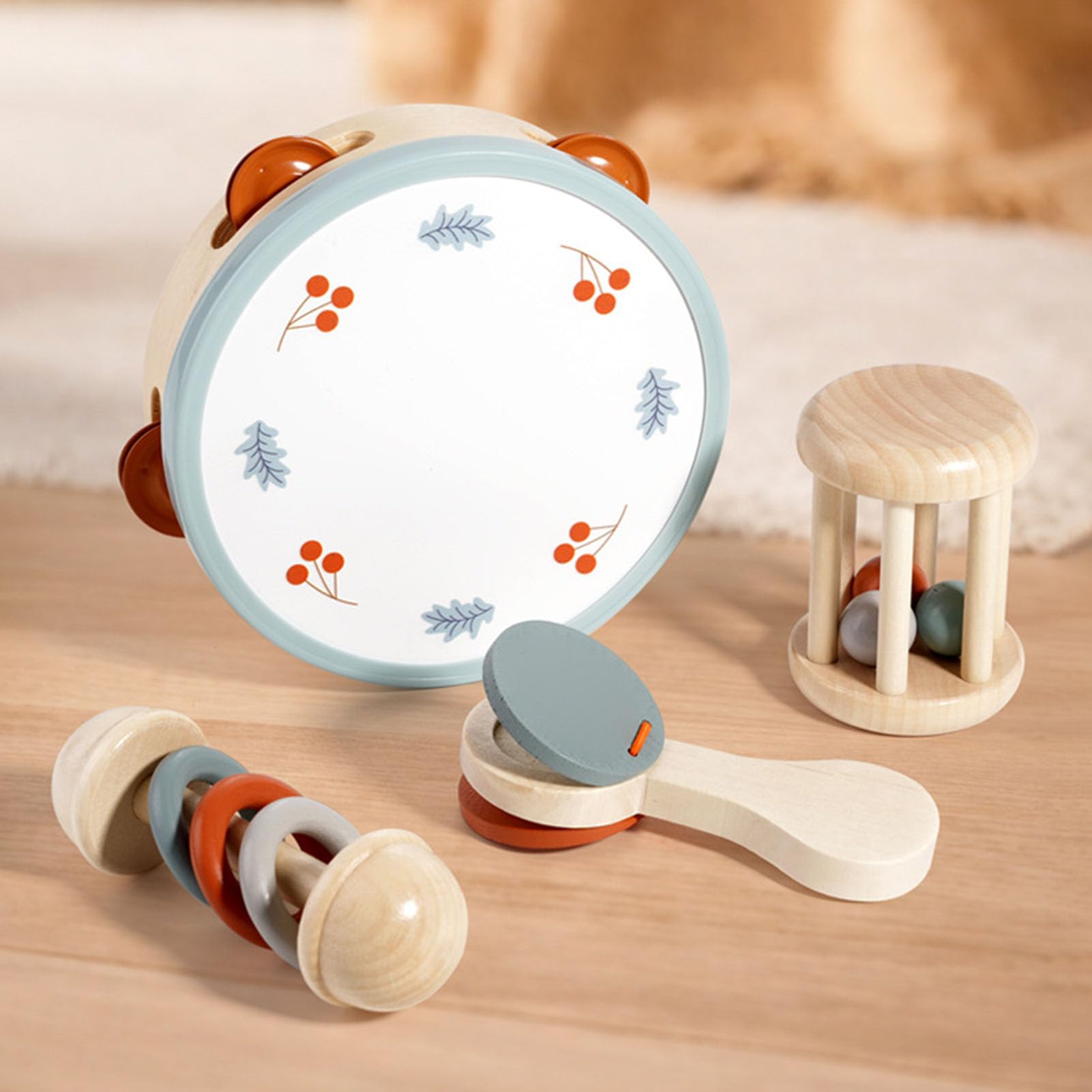 Set di Strumenti Musicali in Legno per Bambini, Kit di Giocattoli a percussione Orff