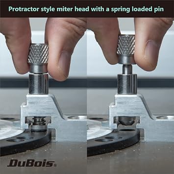 Dubois 51007 Table Saw Miter Gauge Fence System w/ 13 Precise Angle Stops & Standard 3/4”x 3/8”T-Slotted Miter Bar w/T-Slot Plate, Includes T-Track Miter Fence, T-Track Flip Stop, SEA/Metric Scale