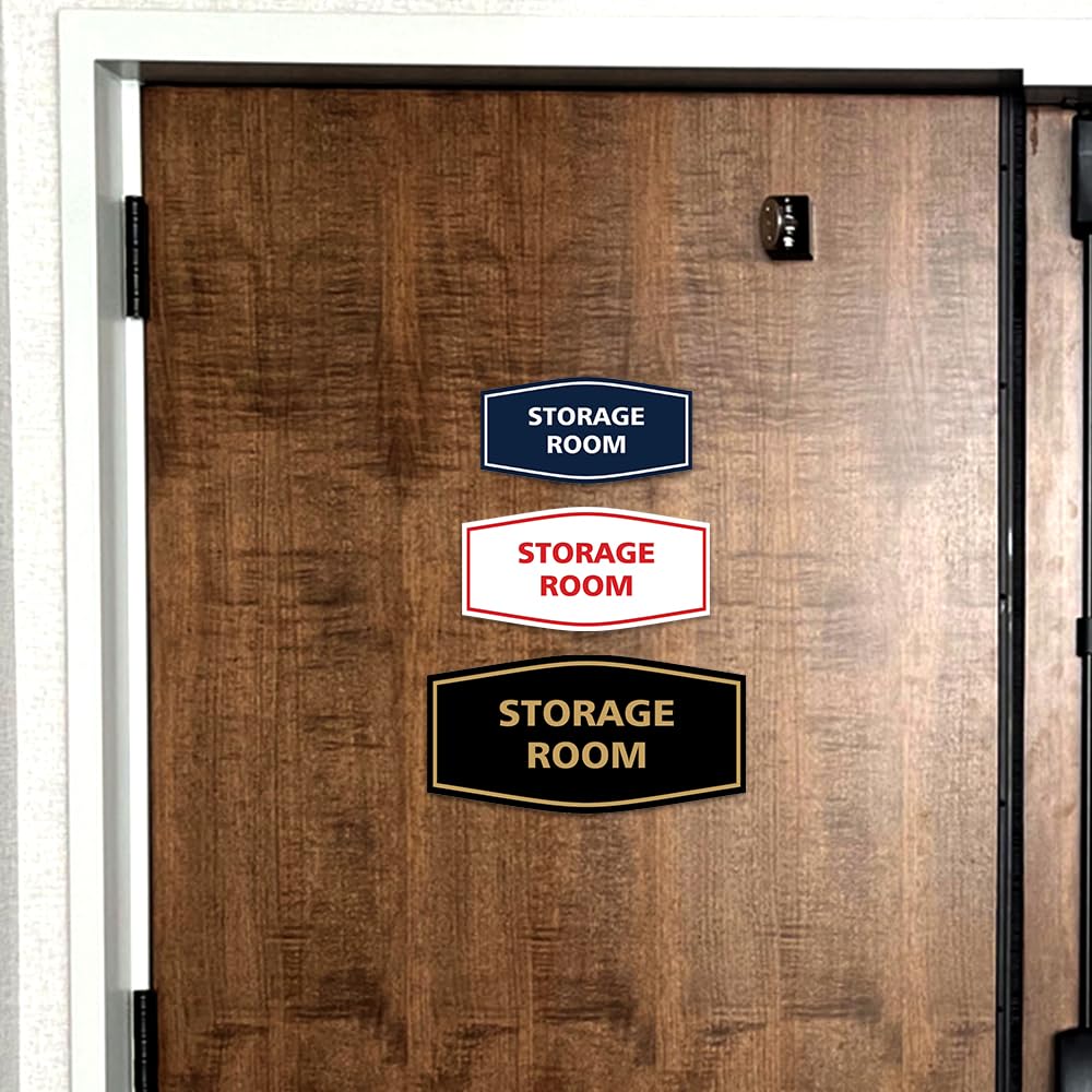 Signs ByLITA Fancy Storage Room Schild Large (4-1/2" x 9") schwarz