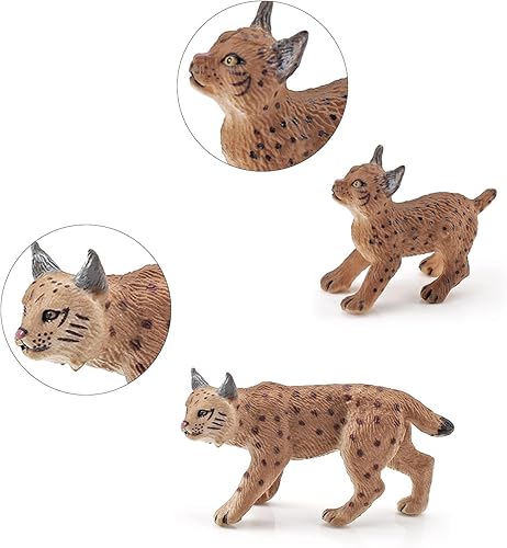 Miniatura 4 de Bbiamsleep 2 figuras realistas de lince de plástico, figura de acción de lince simulada, modelo de lince para Halloween, Navidad, cumpleaños,