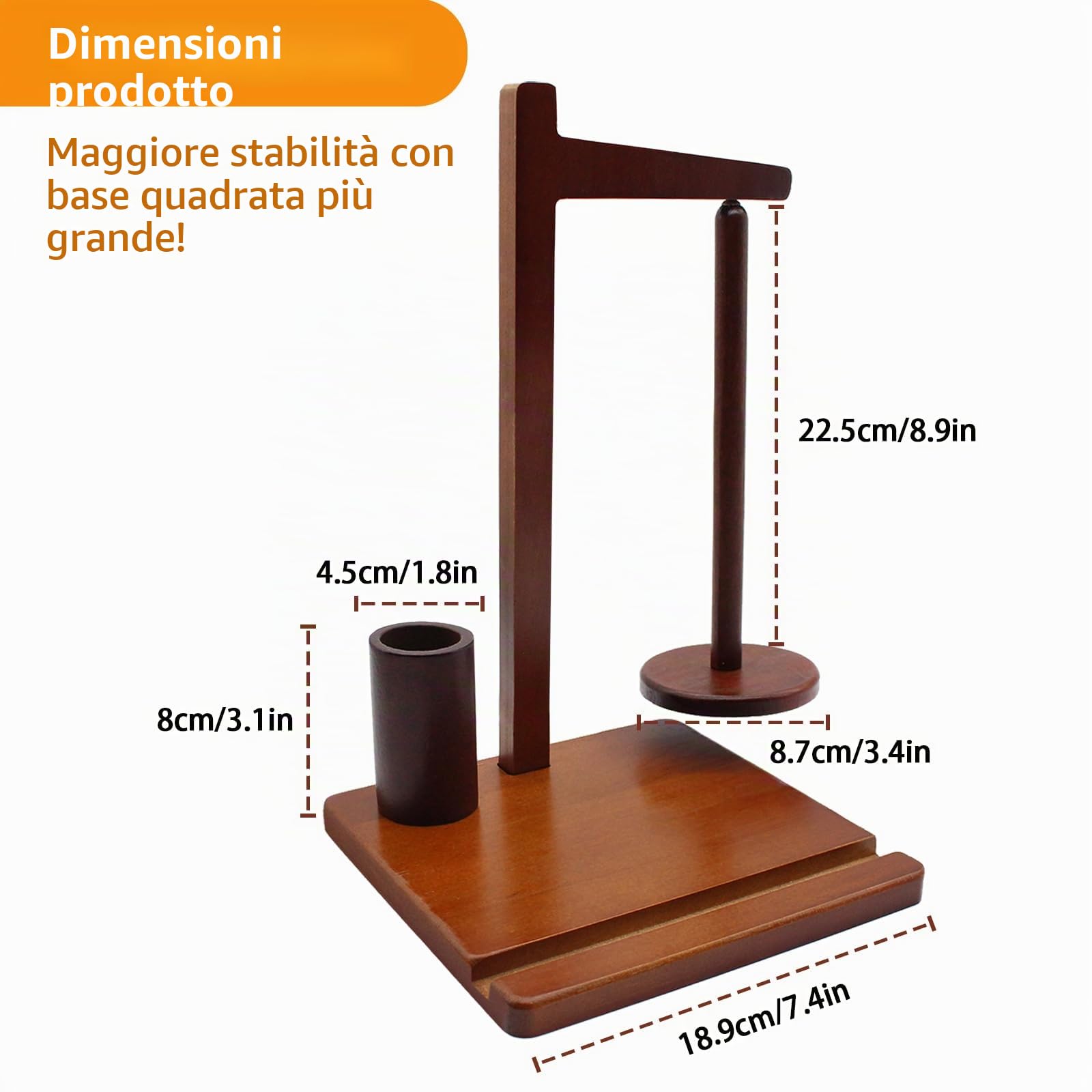 Supporto in Legno per Fili, Porta-Gomitolo con Supporto per Telefono, Supporto Magnetico Multifunzionale per Lana, Raccoglitore per Fili da Uncinetto e Lavoro a Maglia