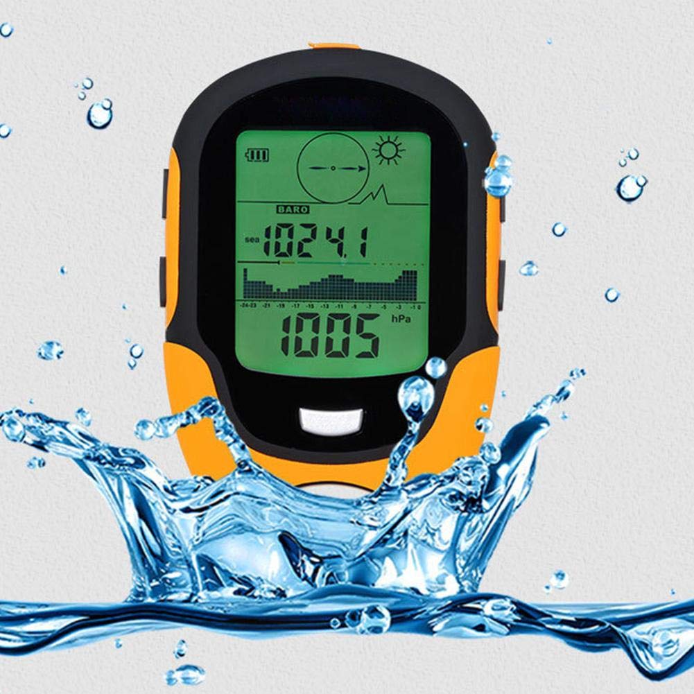 MAGT Brujula Digital Altimetro Digital Brujula Altimetro, SUNROAD Altímetro Digital multifunción para montañismo al Aire Libre FR500 Barómetro de Pesca con brújula(Amarillo)
