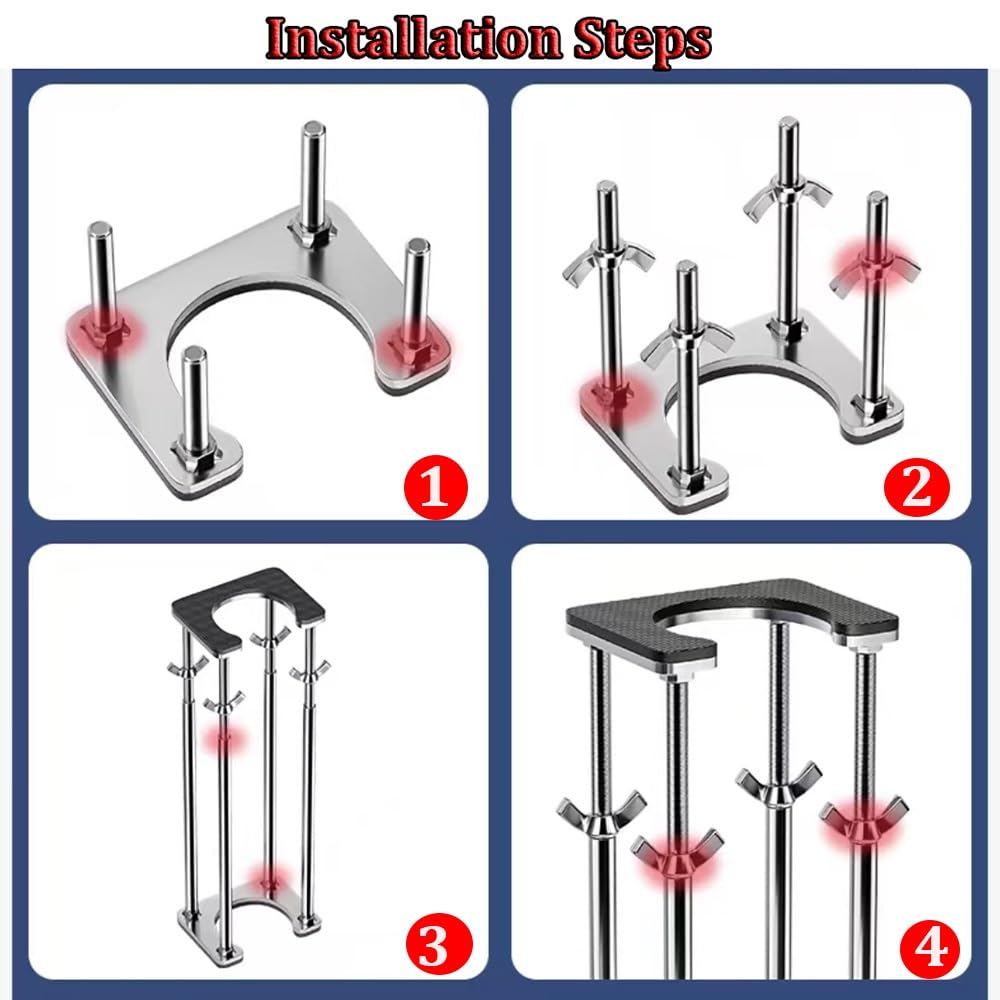 Soportes de fregadero empotrados, patas de soporte de acero inoxidable resistentes para reparación de baño y cocina, kit de instalación de fregadero duradero, paquete de 4