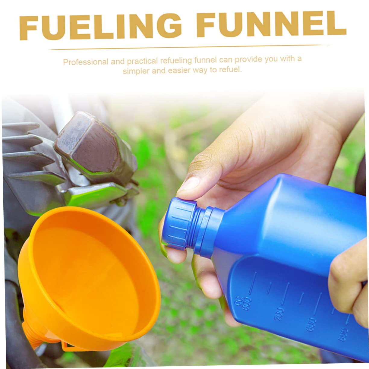 SOLUSTRE 4pezzi Imbuto Estensibile Per Carburante Per Auto e Design Antigoccia Con Bocca Larga Per Rifornimento Facile Sprechi Colore Arancione