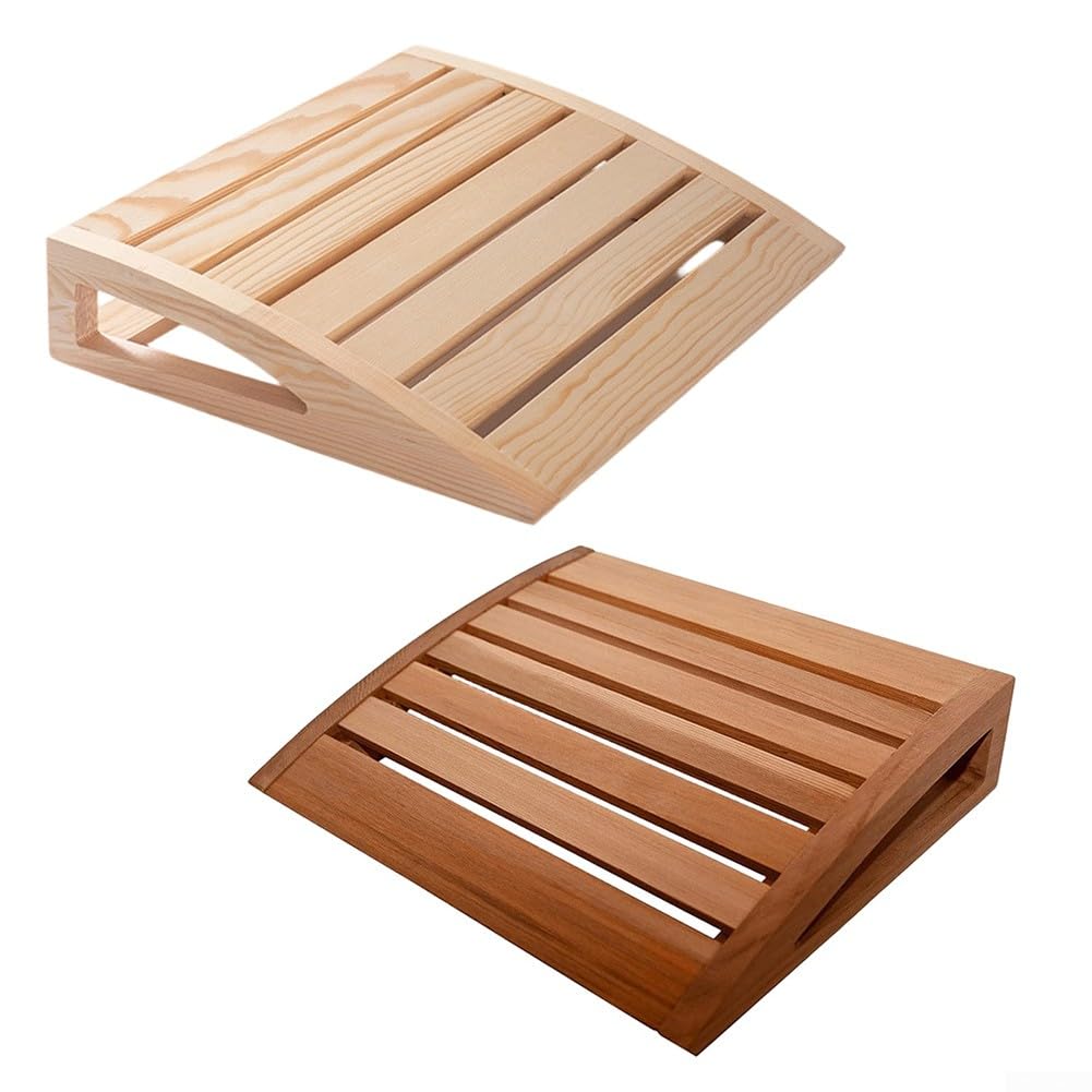 Holz Sauna-Kopfstütze, Ergonomische Saunakopfstütze Holz, Sauna Kopfstütze Kopfteil Rückenlehne gebogen, Nackenstütze Beinauflage Rückenlehne Rückenstütze Saunazubehör, 31 x 38 x 7 cm(B)