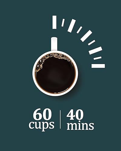 Miniatura 2 de Garvee Urna de café comercial de 60 tazas de 10 L, preparación rápida acero inoxidable 304 de doble pared Cafetera grande, urna de agua caliente