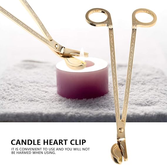 Candle Wick Trimmer, Polished Stainless Steel Wick Trimmer Scissors Tool Deep Into Candles to Cut Spent Wicks(Gold)