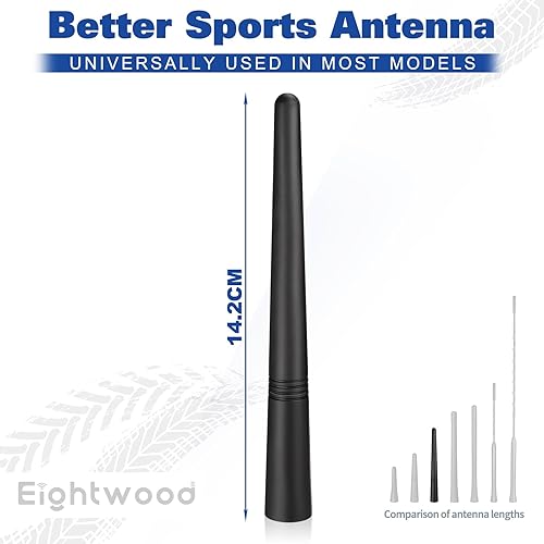 Miniatura 2 de Eightwood Reemplazo de antena de radio de coche de 5.6 pulgadas, mástil de antena universal para vehículo, antena FM AM de goma flexible con