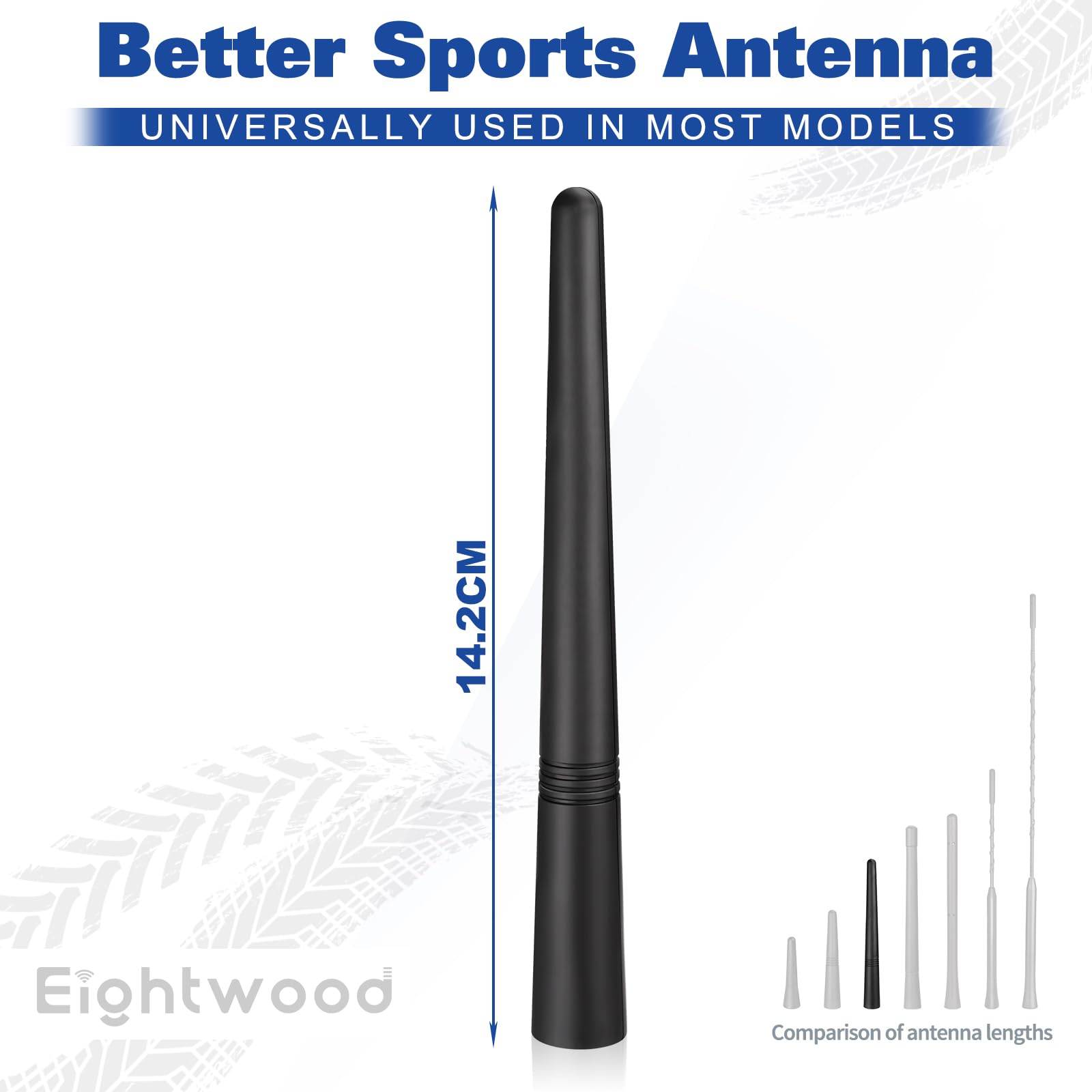Eightwood Antena samochodowa FM DAB antena samochodowa 14,2 cm uniwersalna antena dachowa samochodowa radio samochodowe antena krótka z silną funkcją odbioru FM/AM/DAB