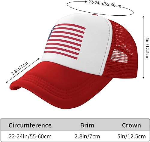 Miniatura 5 de BIEGAS Sombrero de bandera estadounidense, gorra de camionero de Estados Unidos para hombres y mujeres, gorra de béisbol ajustable, gorra de malla