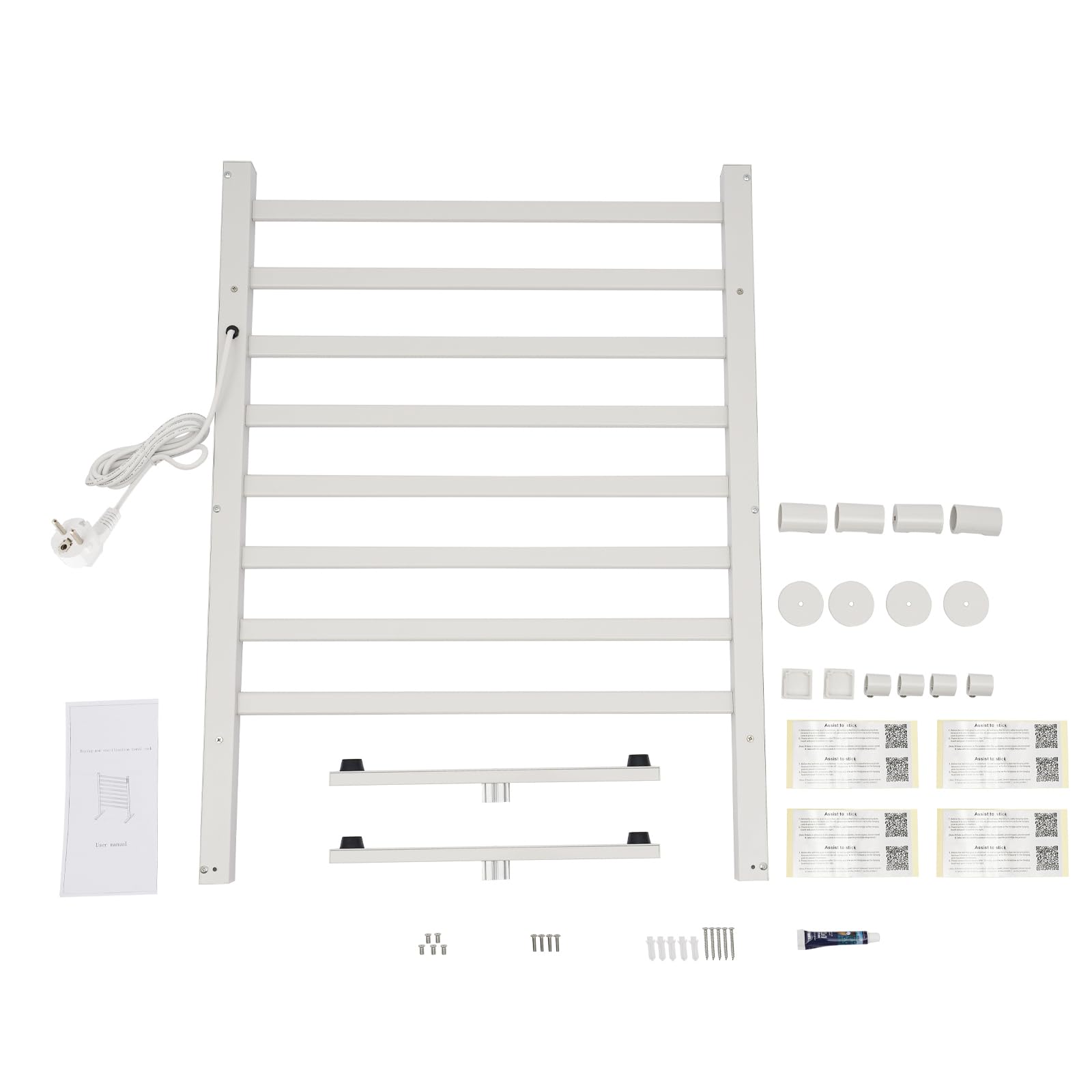 Beheiztes Handtuchgestell, Aluminium Handtuchwärmer Elektrisches Handtuchwärmergestell mit Intelligente LED-Anzeige, für Badezimmer Gästezimmer Hotels 60 * 35.5 * 83cm