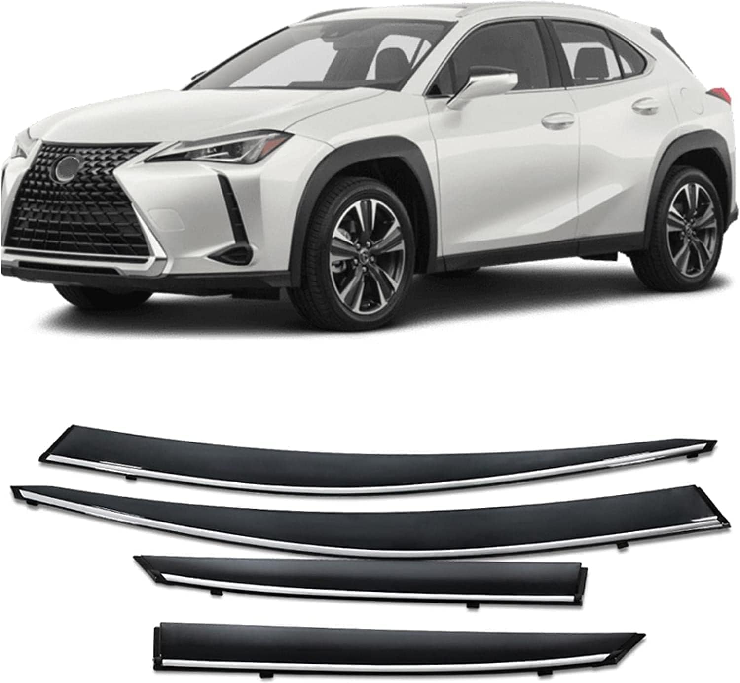 PANXUC Car Wind Deflectors for Lexus UX UX200 UX250H 2019-2021, Side Window Wind Rain Deflector Window Visor Sun Rain Guard Smoke Guards