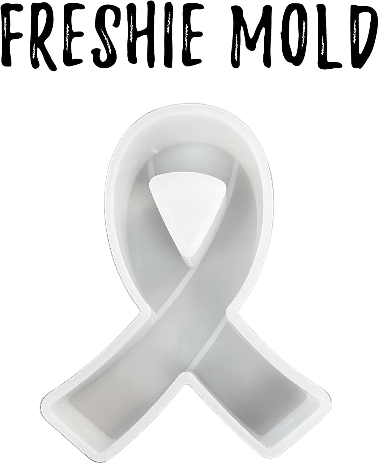 Cancer Awareness Ribbon Car Freshie Silicone Mold 4.5x3.5x1” for Scented Aroma Beads Car Candle, Soap, Resin Oven Safe Bake Heat Resistant to 400 F Set Supplies