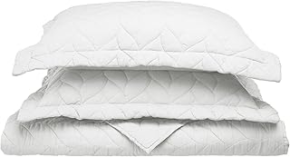 Impressions Superior - Juego de Colcha-edredón Ashley 173 x 218 cm, Suave, 100% algodón Trenzado, Color Blanco, 2 Piezas
