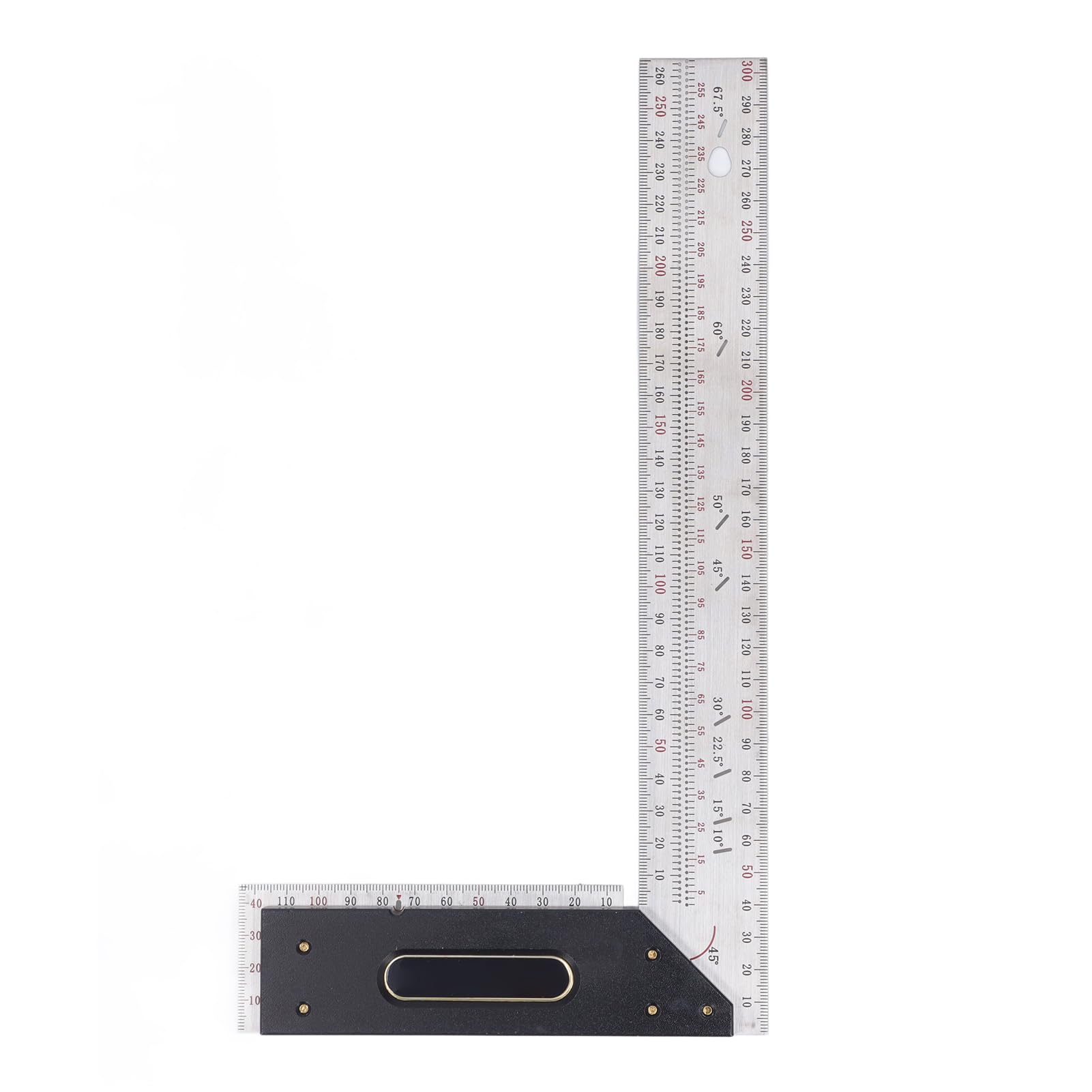 Righello di misurazione a L di alta precisione in acciaio inossidabile per marcatura e misurazione di precisione, ideale per progetti di fai da te e lavorazione del legno (300 mm)