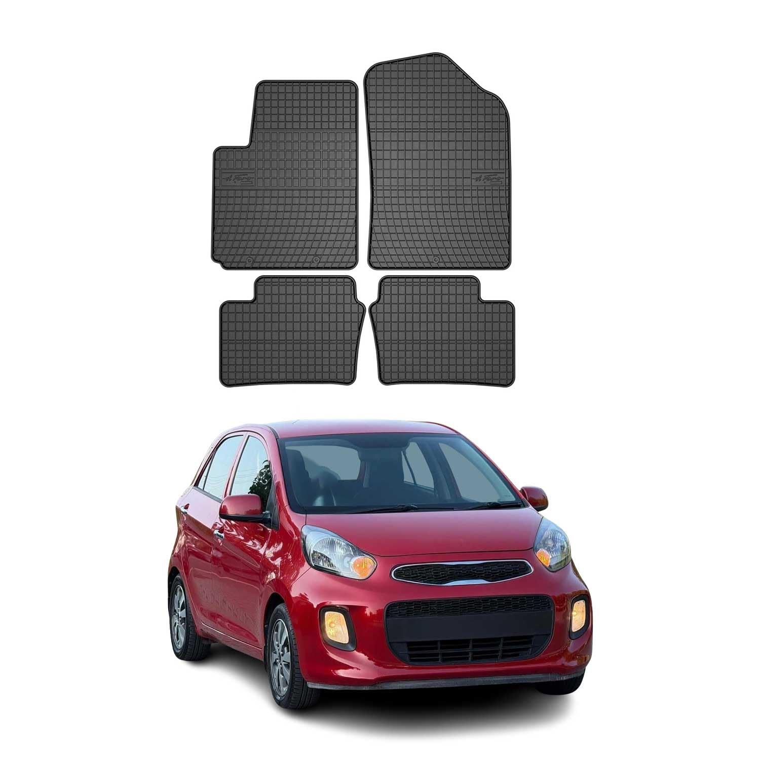 OMAC Fußmatten für Kia Picanto 2011-2017 Gummi 4tlg Schwarz
