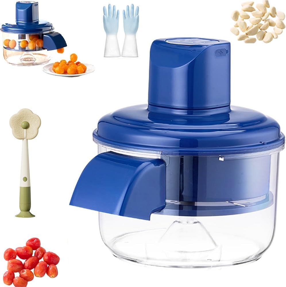 Grape Peeling Machine, 2025 Upgraded New Electric Automatic Garlic Peeler Machine, Rechargeable Home Kitchen Aid Peeler, Small Commercial Fruit Skin Remover Tool for Cherry, Tomatoes