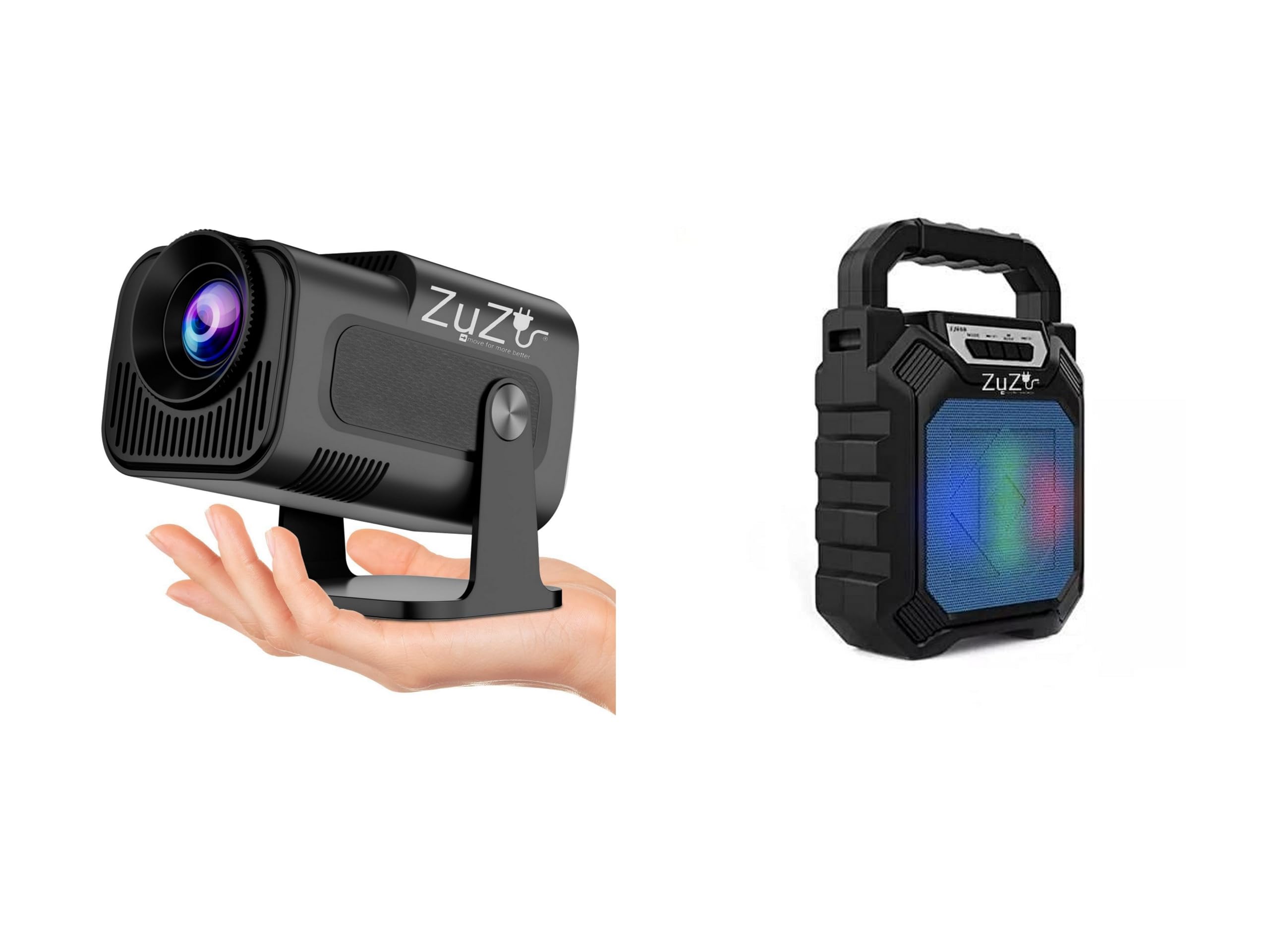 Zuzu jan 2026 Updated Mini Portable Projector-5G WiFi 6,Bluetooth 5.0 and Android 11,Support 4K and 1080P Full Hd,12,000 Lumens,Led Projector with Portable Bluetooth Speaker-image-31