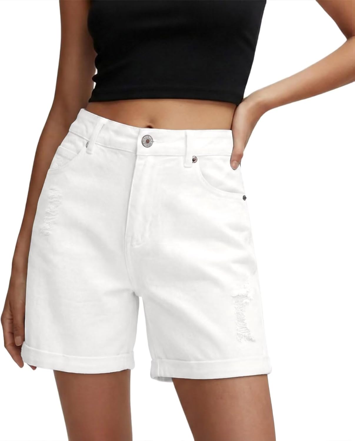 StunShow Women Shorts Casual Stretchy High Waisted Jean Short Cut Off Denim Shorts Trendy