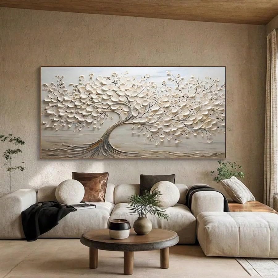 Art minimaliste d'arbres bruns pour salon et chambre contemporaine