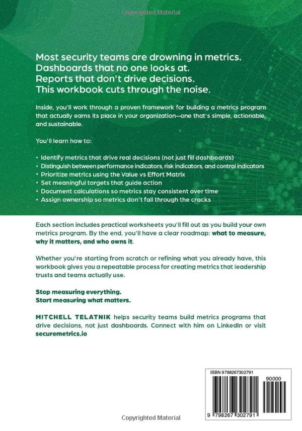 The Security Metrics Workbook: A Practical Guide to Building a Metrics Program That Actually Matters