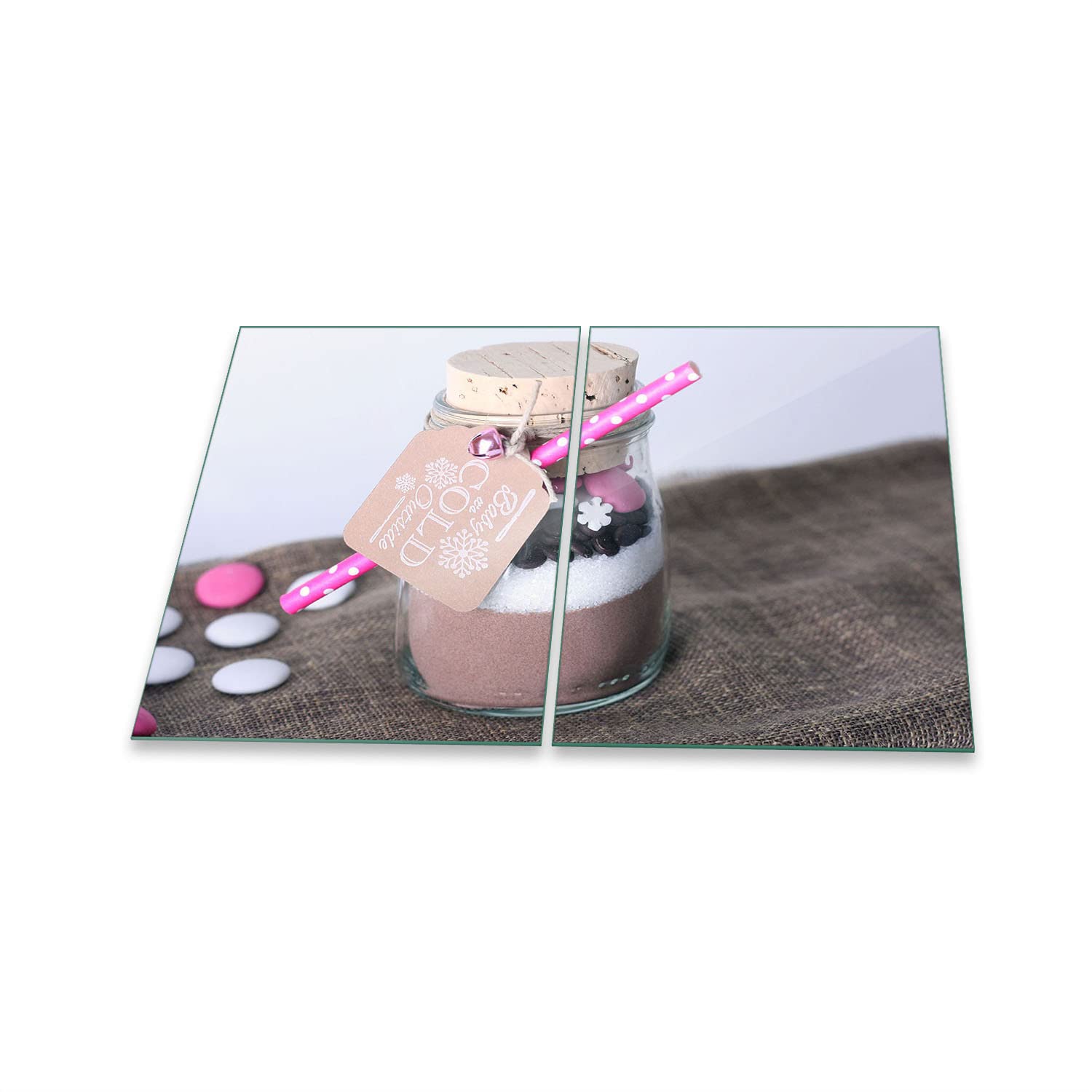 decorwelt Placa para Cubrir la vitrocerámica, 2 Piezas, 2 x 40 x 52 cm, para cocinas de inducción, Color marrón