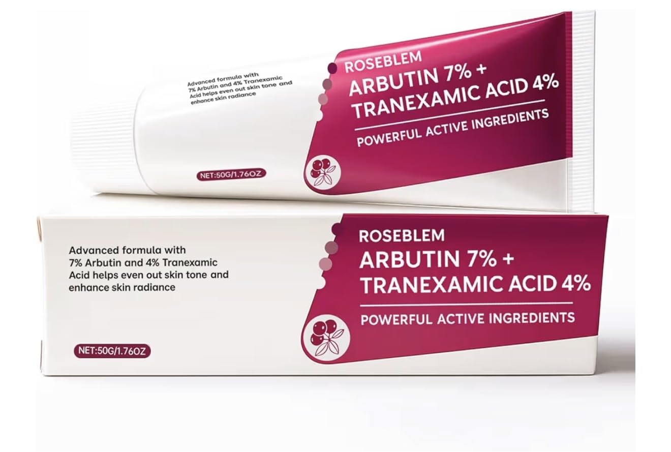 Roseblem Arbutin 7% + Tranexamic Acid 4% Face Cream for Dark Spots & Uneven Skin Tone – Hydrating, Non-Irritating, Safe for Sensitive Skin 1.76 oz (Pack of 1)