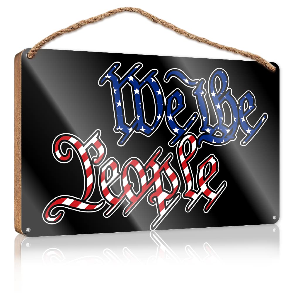 IBWNBBUSN Funny Kitchen Signs We The People Wooden Sign Bedroom Decorations Posters & Prints