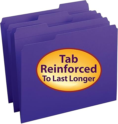 Miniatura 9 de Smead 13034 Carpetas de archivo 13 de corte reforzado con pestaña superior Letra Púrpura 100Caja