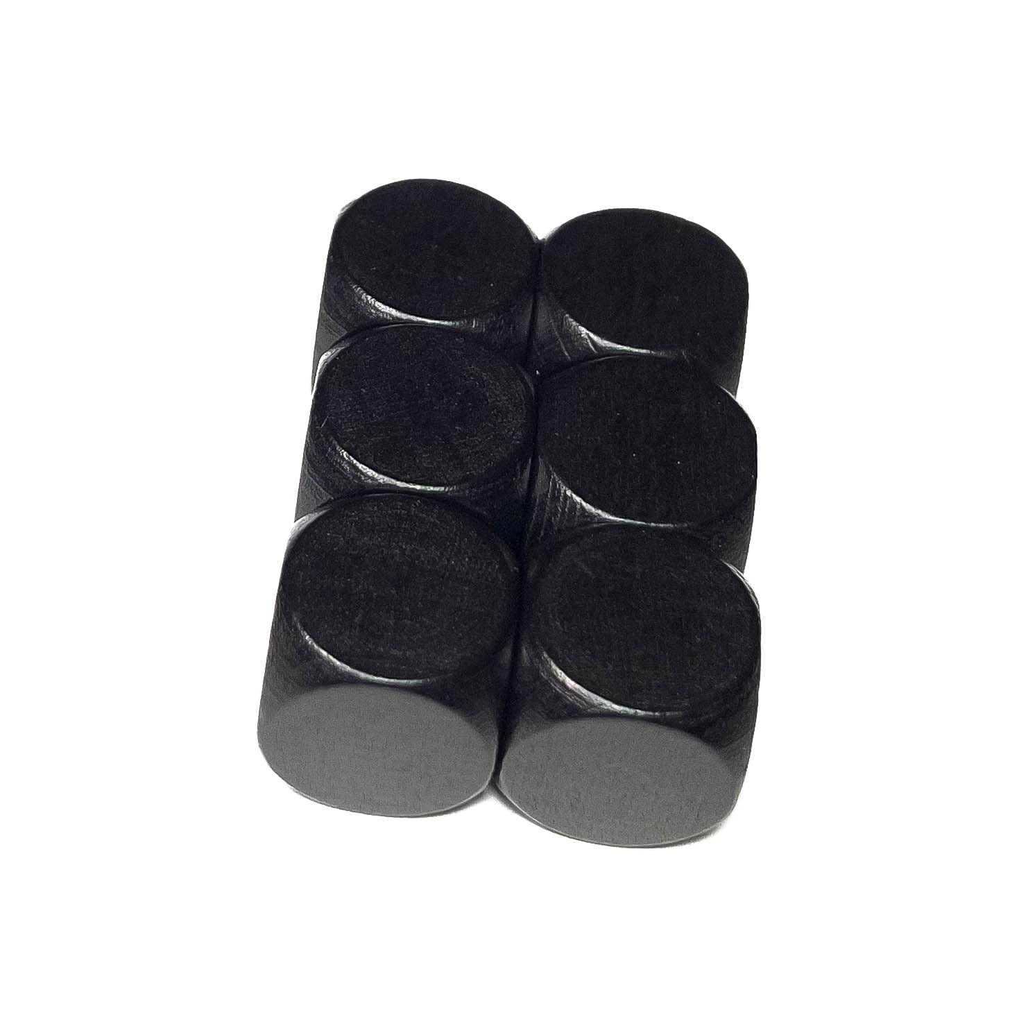 Spieltz 6 Black Blank XL Wooden Dice for Board Games, Extra Large (20mm) for Seniors, Small Kids and XL Games (Black, 6 Dice)