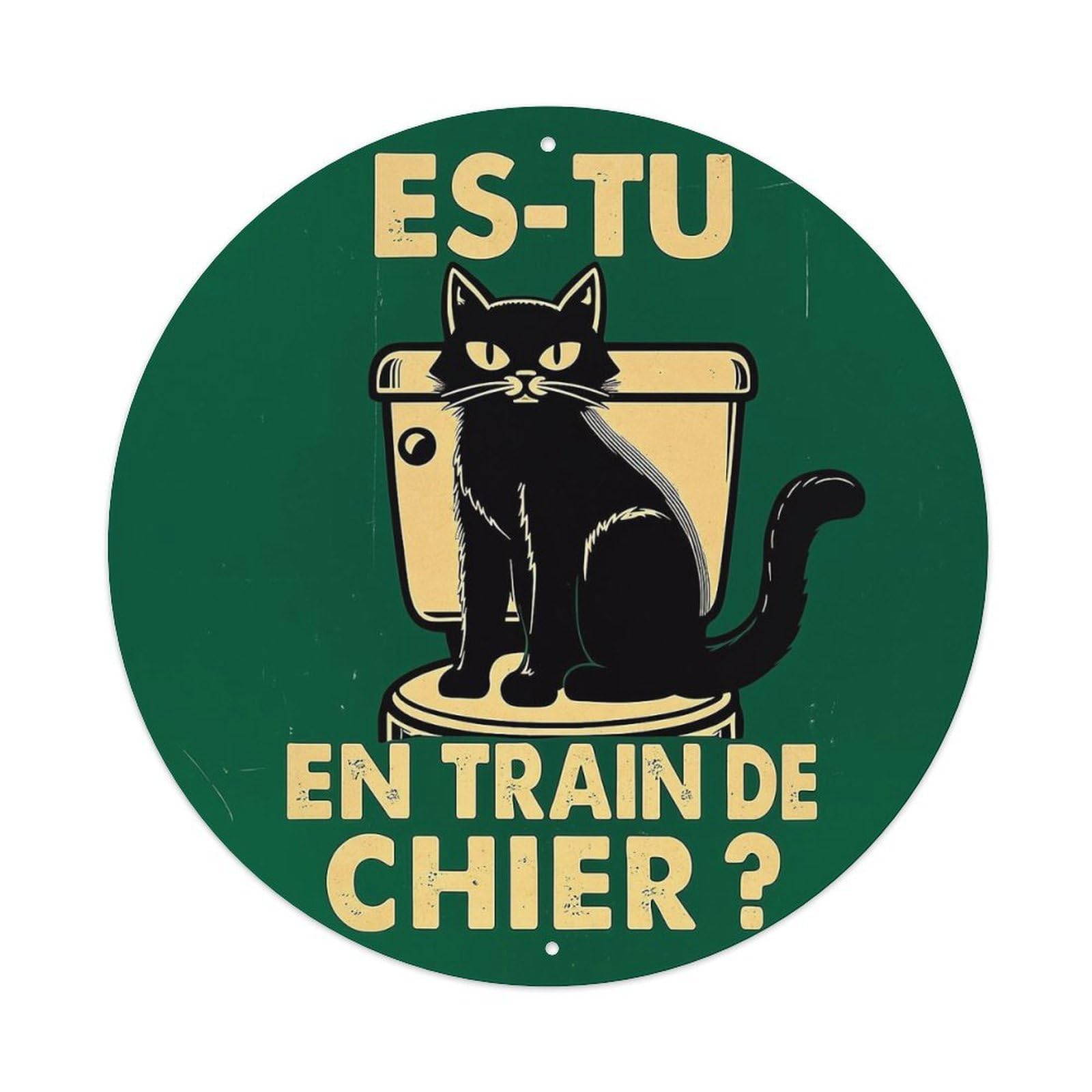 Black Cat Toilet Humor Print Tin Sign Metal Poster Vintage Metal Signs for Home Man Cave Bar Cafe Kitchen laundry room Wall Decorations Gift 8x8Inch
