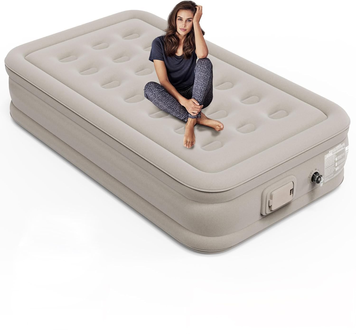 Single Air Bed, Inflatable Mattres With Free Electric Pump, Quick Self-Inflation/Deflation Guest Air Mattress, Blow Up Bed for Home Camping Versatile Sofa Cum Air Folding Sofa Bed–Long-Lasting (A+)-picture-22