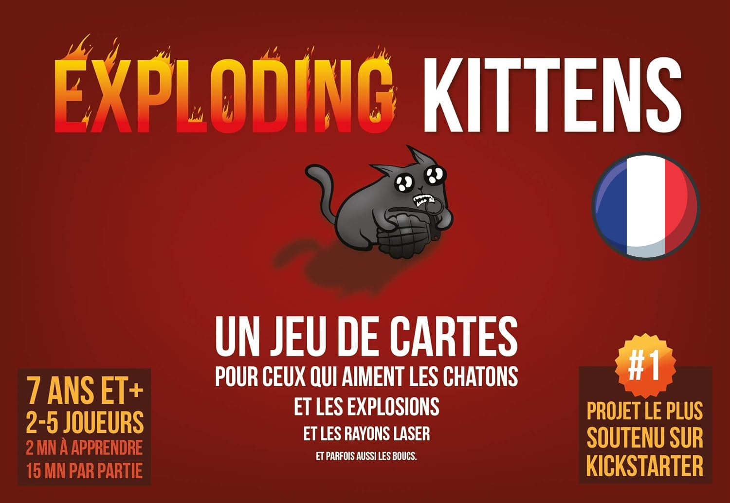 Asmodee Exploding Kittens Jeu de Base - Jeu de Cartes d'Ambiance Hilarant pour Adultes & Enfants dès 7 Ans - Evitez Les Châtons Explosifs - Jeux de Société 2 à 5 Joueurs - 15 Min - en Français