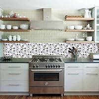 Vista 4 de Textura 3D de 11 x 10 pulgadas, para salpicaduras de cocina, azulejos para cocina, azulejos de azulejos de despegar y pegar, adhesivos adhesivos