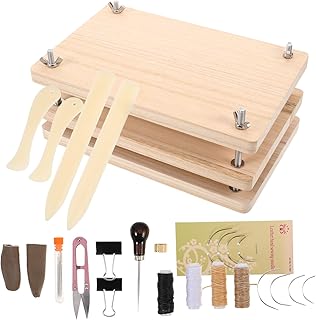 Operitacx Wooden Book Binding Press Kit Book Repair Crafting Tools DIY Bookbinding Spacers Rulers Heritage Preservation Kit