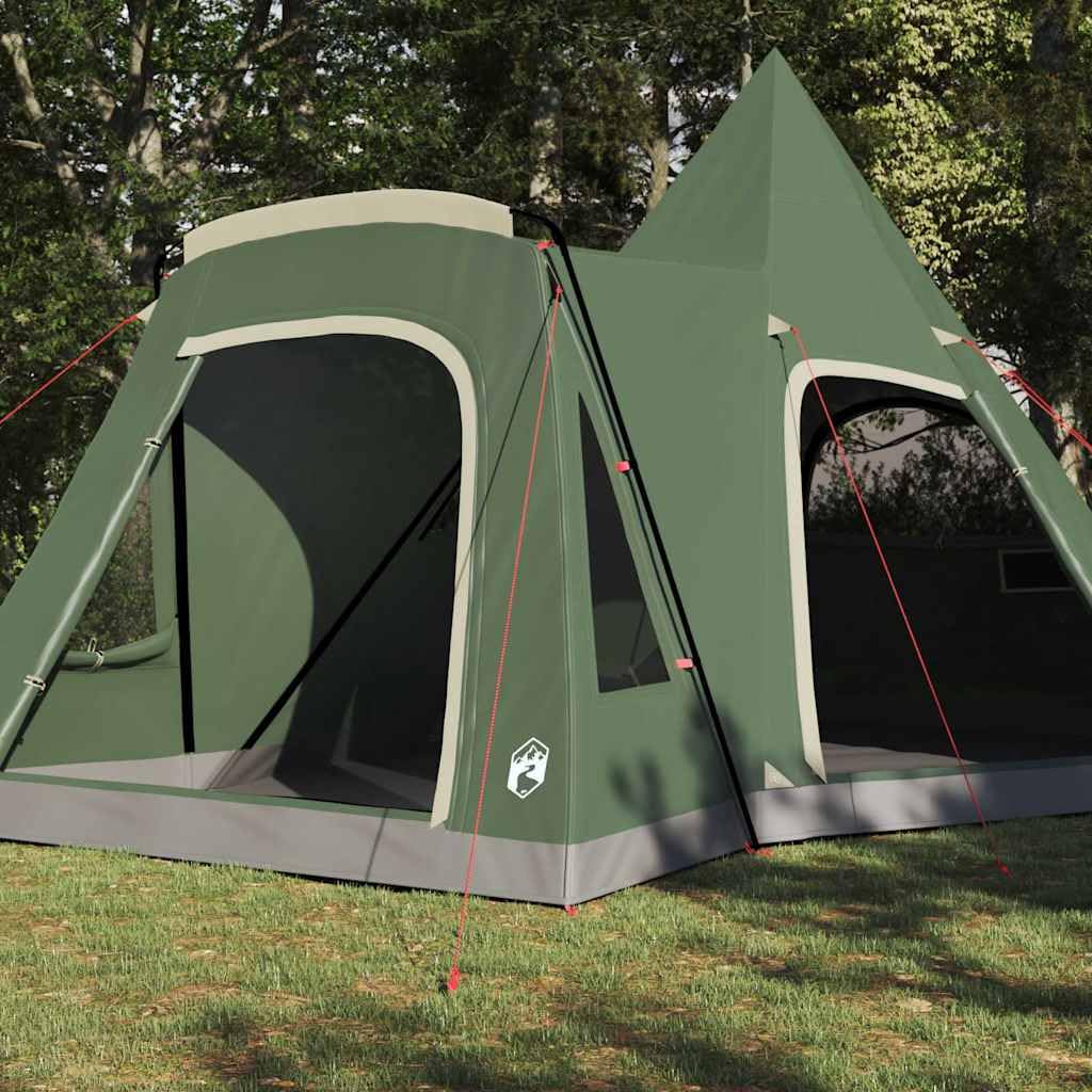 Tenda per 5 persone, verde, tenda tepee, tenda da campeggio in poliestere 185T
