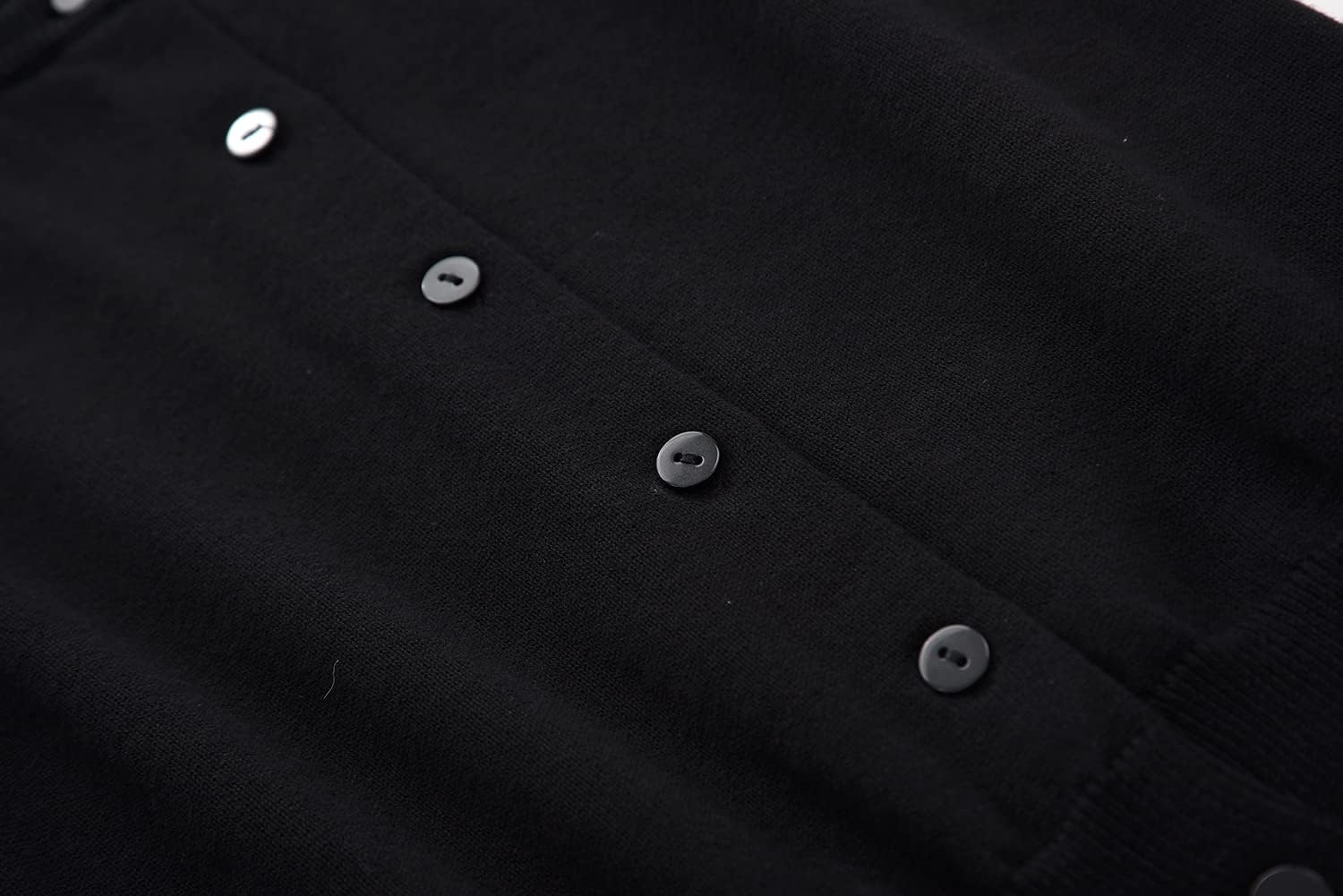 ACESTAR Girls Cardigan 100% Cotton Long Sleeve Button Down Soft Knit School Uniform Sweater for Toddler & Kids 2T-13 Years - Image 4