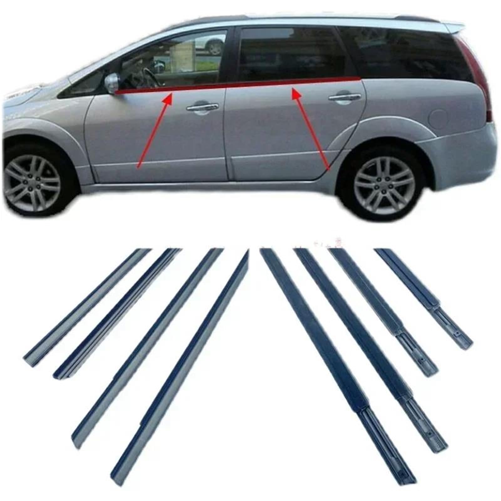 Protector Goma Cristales Exteriores Ventanas Coche Para Grandis NA00 MR959683 Burlete Puertas Laminado Exterior | Front left