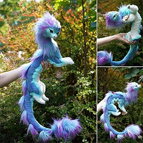 GONEBIN Dragon Plush Toy,19 Inch The Last Dragon Stuffed Animal Toy, Stuffed Animal Toy Gift,Cute Plush Blue Dragon Handmade Decor,Valentine's Day Christmas Birthday Gifts,Without Pendant
